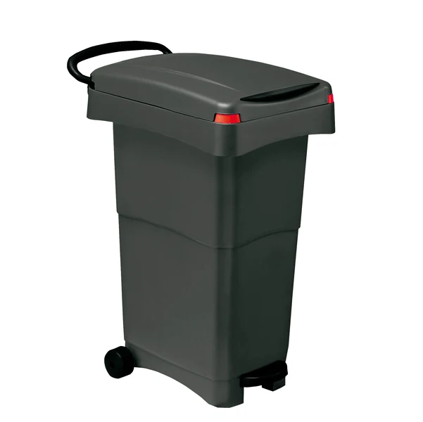 Mobil Plastic - 151-GRN - Bidone mobile a pedale - 80 L - 40x65x81 cm - PPL - grigio - Mobil Plastic - 86738 - Conf. da 1 Pz.