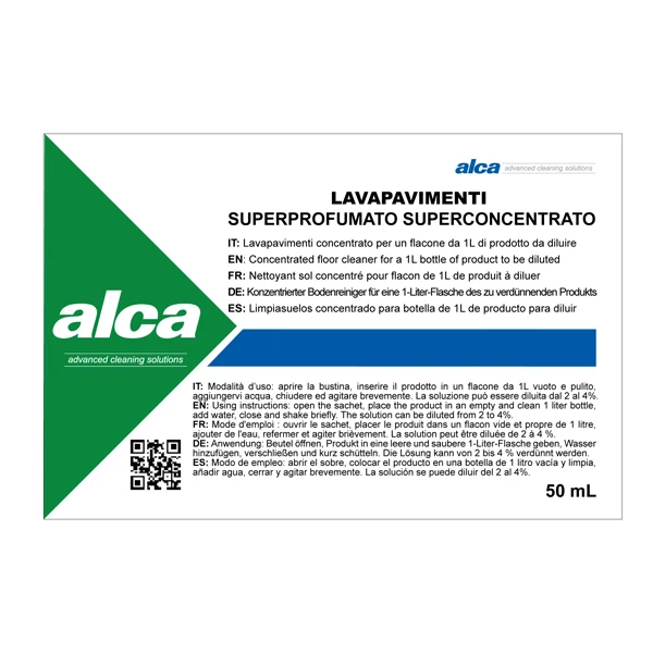 ALCA - ALC1042 - Lavapavimenti Linea Monodose - superprofumato - Alca - bustina da 50 ml - 74160 - Conf. da 1 Pz.