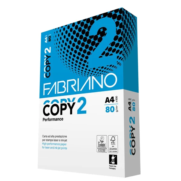 FABRIANO - PFCA001COPY2_5_SC_SF - Carta fotocopie Copy 2 Strong Carton - A4 - 80 gr - bianco - Fabriano - conf. 500 fogli - 104751 - Conf. da 5 Pz.