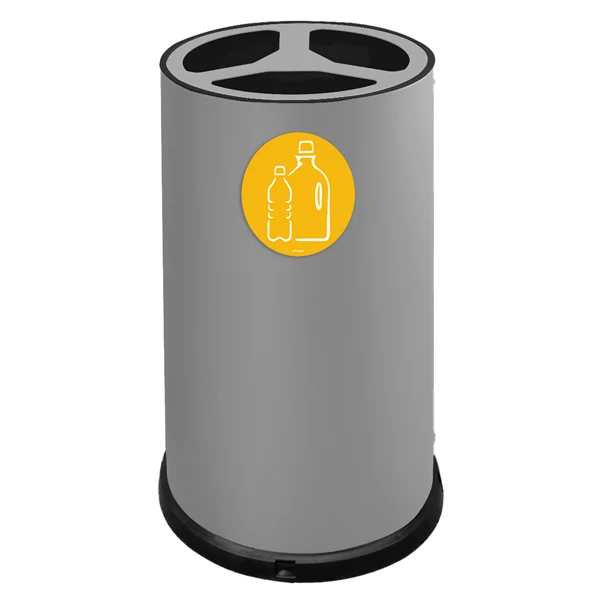 STILCASA - 993-G - Contenitore tondo per raccolta differenziata - 3 scomparti - 100 L - acciaio - Stilcasa - 102094 - Conf. da 1 Pz.