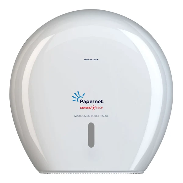 PAPERNET - 416146 - Dispenser carta igienica Defend Tech rotolo Maxi Jumbo 34,5 x 34,5 x 14 cm - rotolo diametro 29 cm - bianco - Papernet - 91810 - Conf. da 1 Pz.