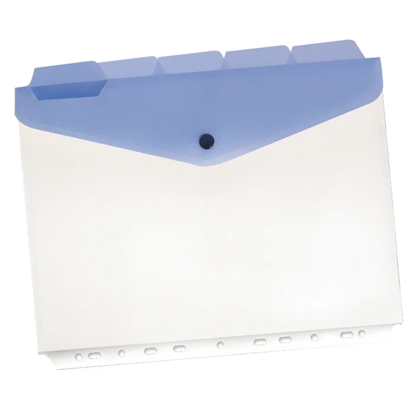 BEAUTONE - D064003 - Buste a foratura universale con bottone e separatori - A4 - trasparente - Beautone - conf. 5 pezzi - 80544 - Conf. da 1 Pz.