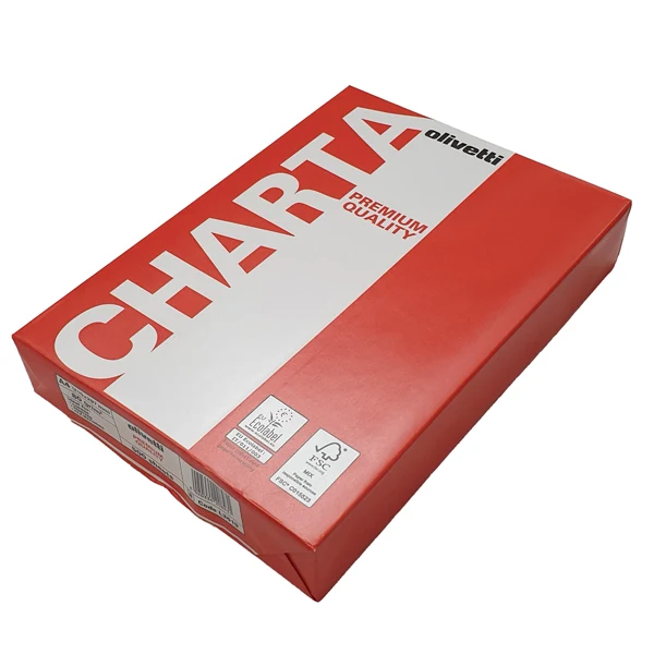OLIVETTI - L2619 DROP - Carta Premium Quality - A4 - 80 gr - Olivetti Red - conf. 500 fogli (drop max 25 risme) - 102819D - Conf. da 5 Pz.