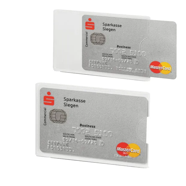 DURABLE - 8903-19 - Tasca porta carte di credito RFID Secure - PPL - 5,4 x 8,7 cm - trasparente-argento - Durable - 82729 - Conf. da 3 Pz.