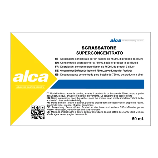 ALCA - ALC1038 - Sgrassatore Superconcentrato Linea Monodose - superprofumato - Alca - bustina da 50 ml - 74159 - Conf. da 1 Pz.