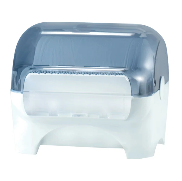MAR PLAST - A77710 - Dispenser carenato da banco Wiperbox per bobine asciugatutto - 34x31,5x36 cm - bianco-azzurro trasparente - Mar Plast - 67485 - Conf. da 1 Pz.