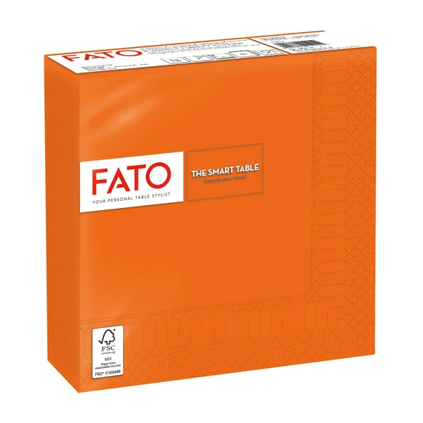 FATO - 82621400 - Tovagliolo - carta - 33 x 33 cm - 2 veli - arancio - Fato - conf. 50 pezzi - 96619 - Conf. da 1 Pz.