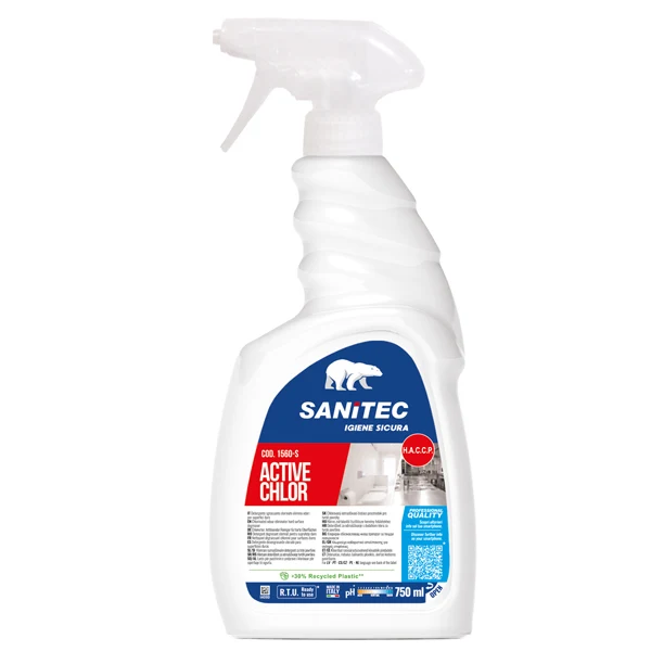 Sanitec - 1560-S - Detergente gel - profumato - con cloro attivo - trigger 750 ml - Sanitec - 91760 - Conf. da 1 Pz.