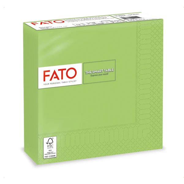 FATO - 82623200 - Tovagliolo - carta - 33 x 33 cm - 2 veli - verde mela - Fato - conf. 50 pezzi - 91349 - Conf. da 1 Pz.