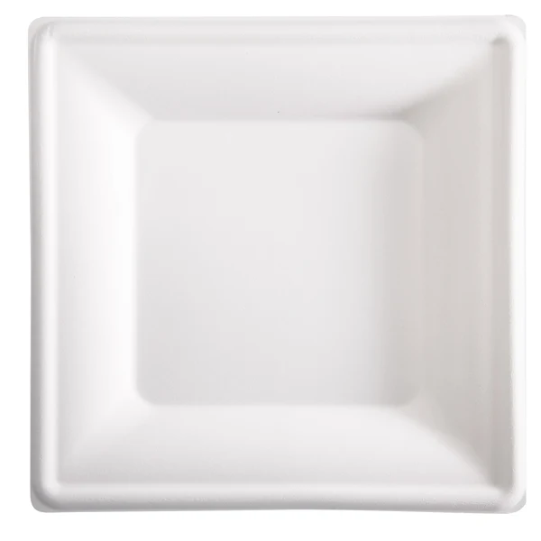 Signor Bio - BPS003BIO50F - Piatto piano monouso - quadrato - 26 x 26 cm - canna da zucchero - bianco - Signor Bio - conf. 50 pezzi - 100112 - Conf. da 1 Pz.