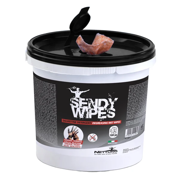 NETTUNO - 00813 - Salviette umidificate Sandy Wipes - in secchiello - 26 x 27 cm - Nettuno - conf. 100 pezzi - 97563 - Conf. da 1 Pz.