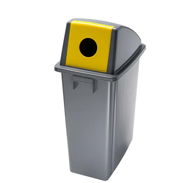 Medial - 114216 - Contenitore Office 60 Lt - con foro per bottiglie - 33x46x79 cm - grigio-giallo - Medial - 76496 - Conf. da 1 Pz.