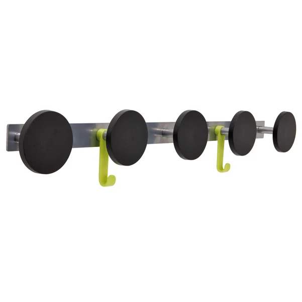 ALBA - PMS5 - Appendiabiti da muro - 5 posti - 77 x 9 cm - nero-acciaio - Alba - 89989 - Conf. da 1 Pz.