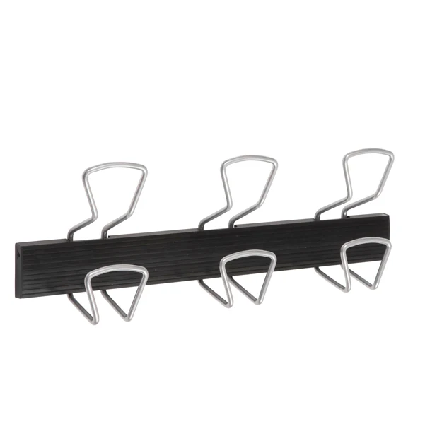 ALBA - PMPRO3M - Appendiabiti da muro - 3 posti - 46,5 x 7,2 x 16,5 cm - metallo-ABS - nero-grigio metallizzato - Alba - 71276 - Conf. da 1 Pz.