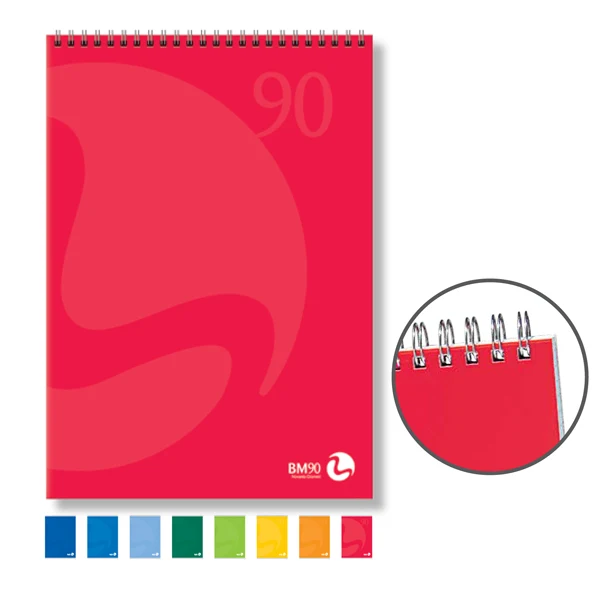 BM - 0100208 - Blocco notes Color - spiralato lato corto - 5mm - 210 x 297mm - 90gr - 50 fogli - BM - 71152 - Conf. da 5 Pz.