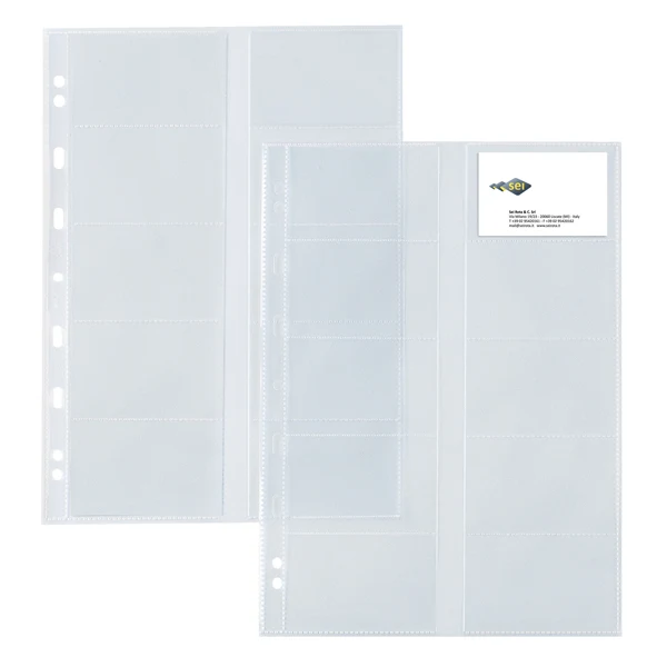 SEI ROTA - 662131 - Buste forate Atla Card - porta biglietti da visita - 20 spazi - PPL - 21 x 29,7 cm - trasparente - Sei Rota - conf. 10 pezzi - 26079 - Conf. da 1 Pz.