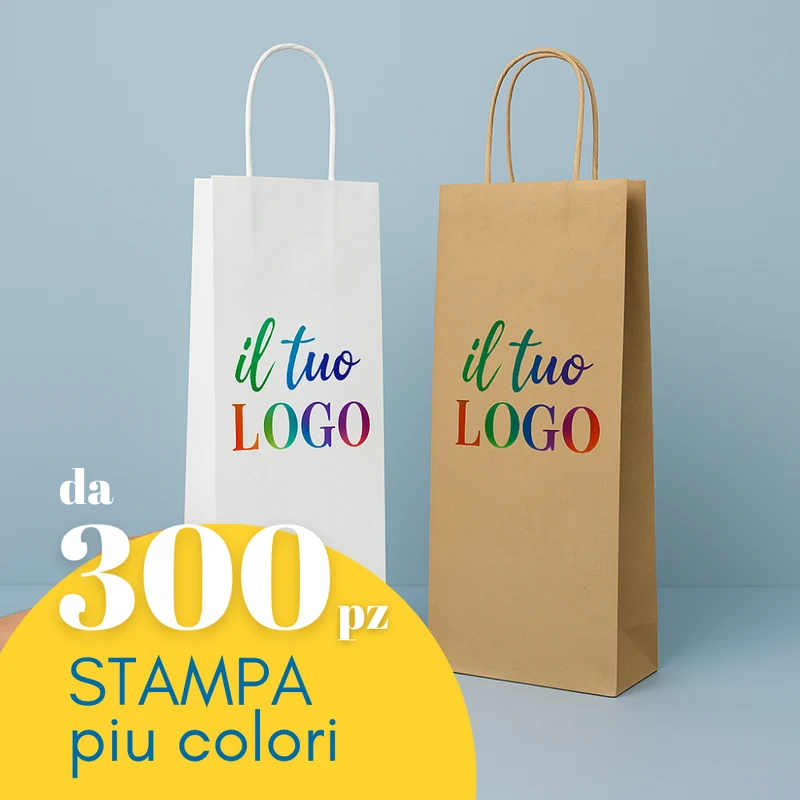 Shopper Bottiglia Personalizzate Bianca o Avana