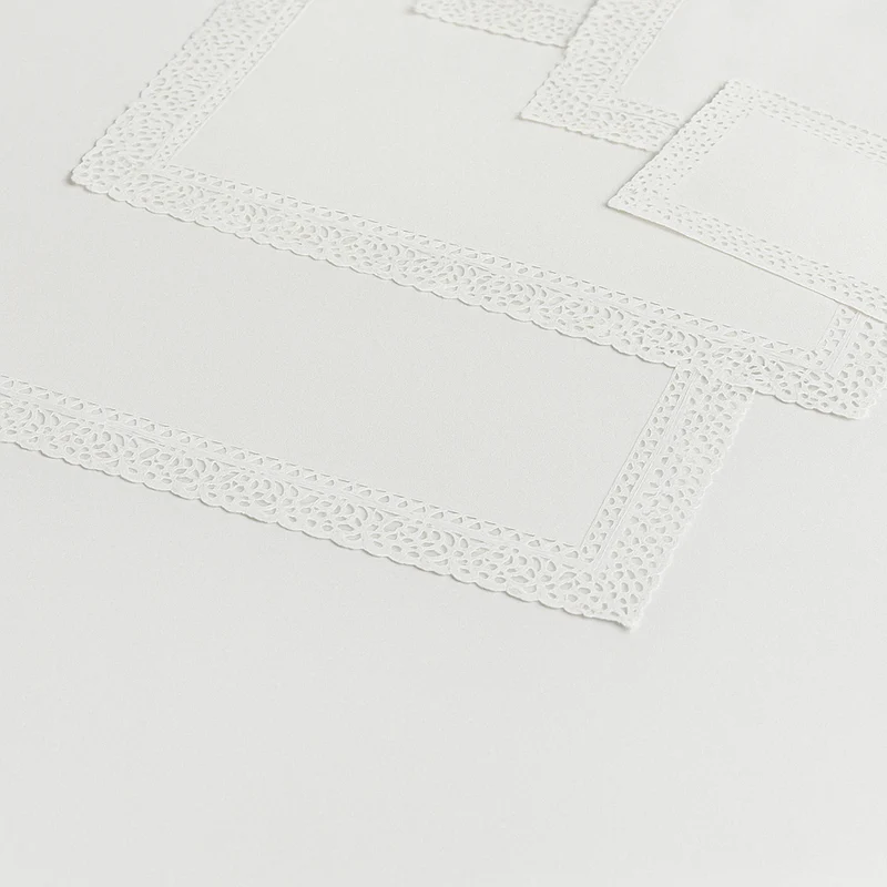 100 pz Carta Pizzo Rettangolare Bianca da € 0,105 Cad + Iva