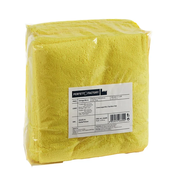 PerfettoFactory - 26600 - Panni microfibra Ultrega - 40 x 40 cm - giallo - PerfettoFactory - conf. 10 pezzi - 89408 - Conf. da 1 Pz.