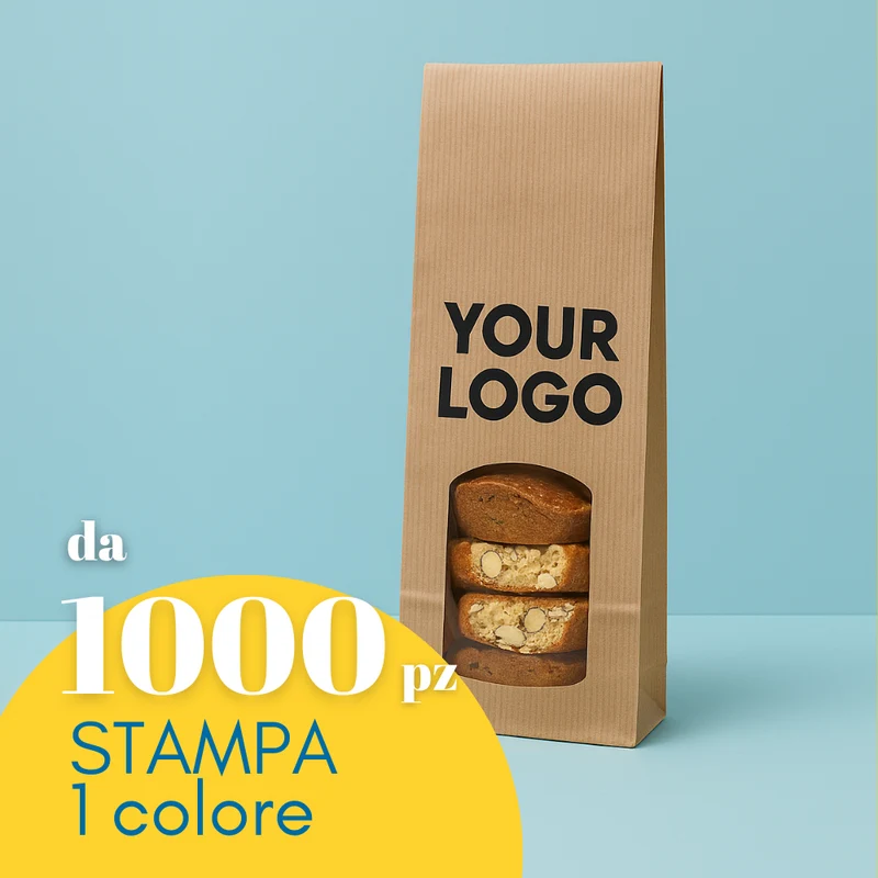 Sacchetto per alimenti con finestra stampa 1 colore