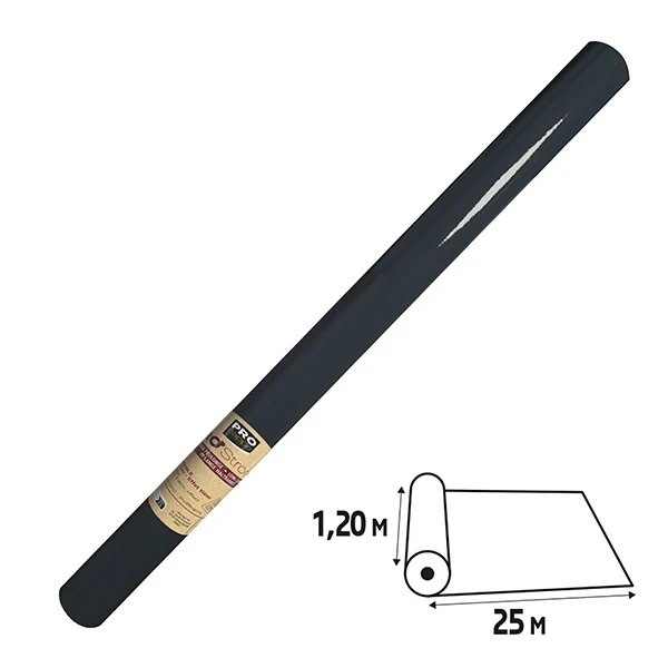 PRO nappe - R782521I - Tovaglia idrorepellente - in rotolo - 1,2 x 25 m - spunbond - nero - Pro Nappe - 105700 - Conf. da 1 Pz.