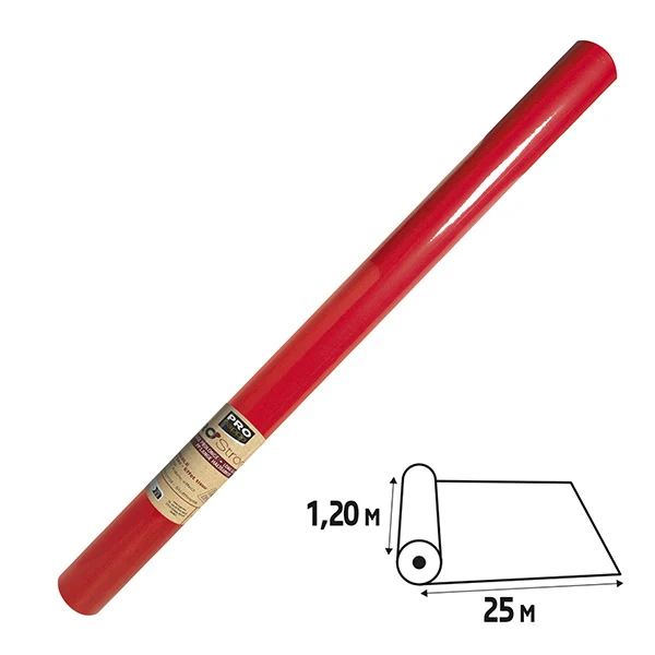PRO nappe - R782509I - Tovaglia idrorepellente - in rotolo - 1,2 x 25 m - spunbond - rosso - Pro Nappe - 105699 - Conf. da 1 Pz.