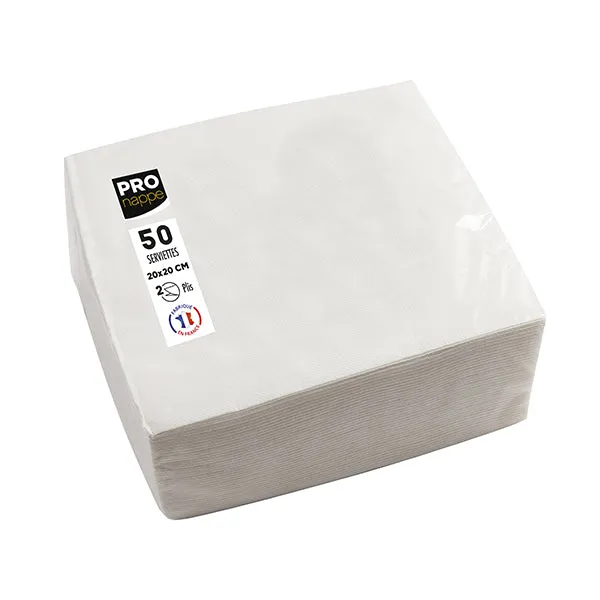 PRO nappe - SV622001I - Tovaglioli cocktail - 2 veli - 20 x 20 cm - carta - bianco - Pro Nappe - conf. 50 pezzi - 105272 - Conf. da 1 Pz.