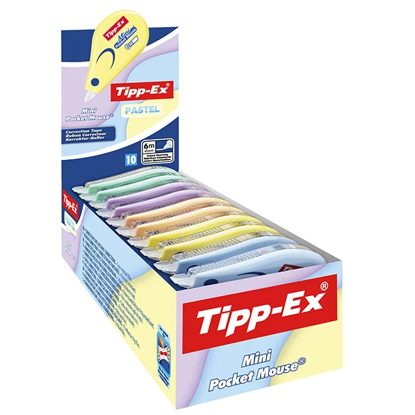 TIPP-EX - 302676 - Correttore Mini Pocket mouse Pastel - Tipp-Ex - expo 10 pezzi - 104908 - Conf. da 1 Pz.