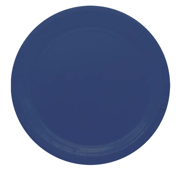 BIG PARTY - 75894 - Piatti piani Ecocolor - Ø24cm - biodegradabile - blu notte - Big Party - conf. 25 pezzi - 104745 - Conf. da 1 Pz.