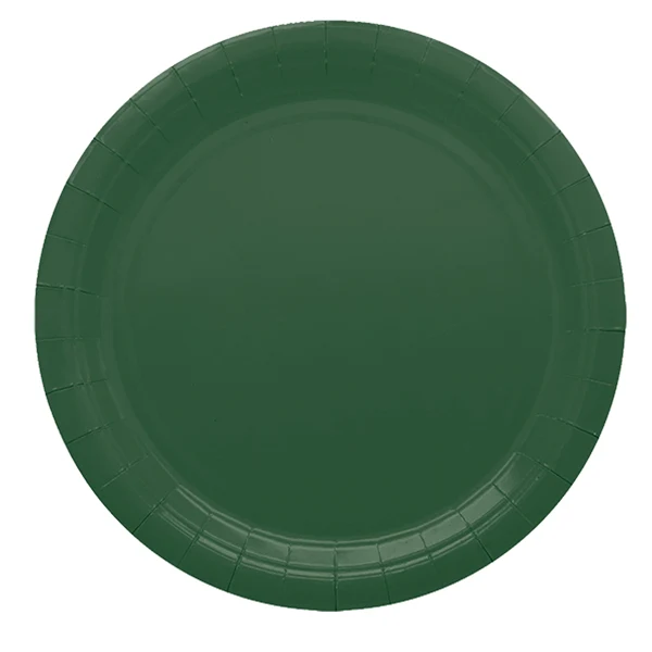 BIG PARTY - 75891 - Piatti piani Ecocolor - Ø24cm - biodegradabile - verde bosco - Big Party - conf. 25 pezzi - 104744 - Conf. da 1 Pz.