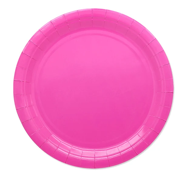 BIG PARTY - 74085 - Piatti piani Ecocolor - Ø24cm - biodegradabile - fucsia - Big Party - conf. 25 pezzi - 104742 - Conf. da 1 Pz.