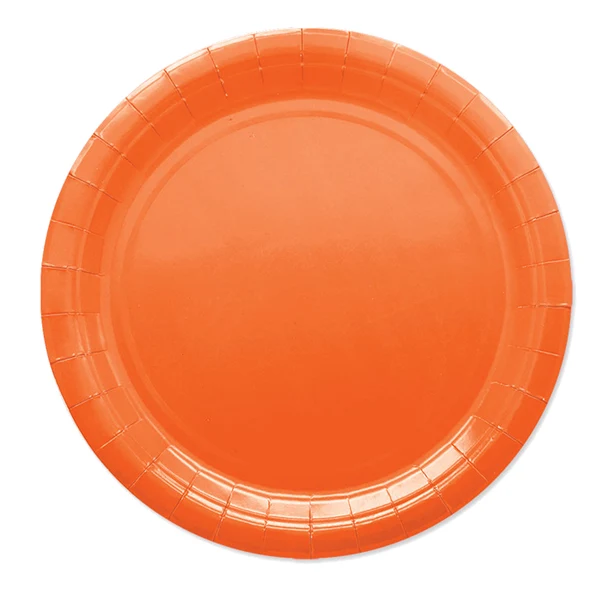 BIG PARTY - 74240 - Piatti piani Ecocolor - Ø24cm - biodegradabile - arancione - Big Party - conf. 25 pezzi - 104740 - Conf. da 1 Pz.