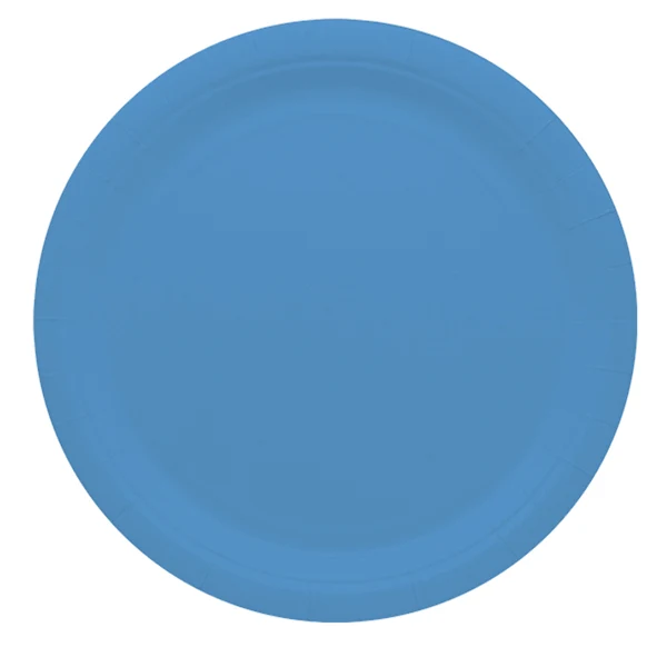 BIG PARTY - 75659 - Piatti piani Ecocolor - Ø24cm - biodegradabile - turchese - Big Party - conf. 25 pezzi - 104739 - Conf. da 1 Pz.