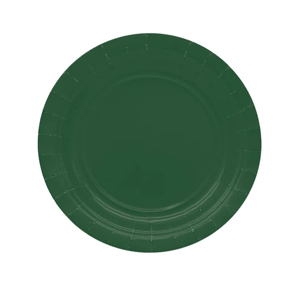 BIG PARTY - 75892 - Piatti piani Ecocolor - Ø18cm - biodegradabile - verde bosco - Big Party - conf. 25 pezzi - 104736 - Conf. da 1 Pz.