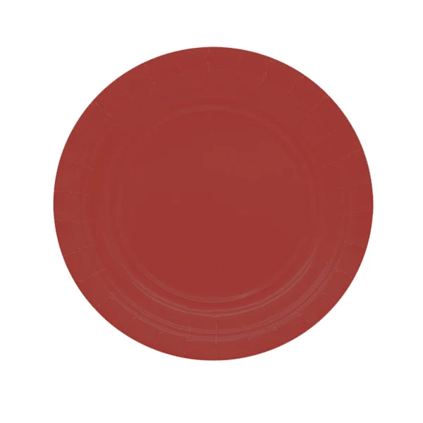 BIG PARTY - 75889 - Piatti piani Ecocolor - Ø18cm - biodegradabile - rosso intenso - Big Party - conf. 25 pezzi - 104735 - Conf. da 1 Pz.