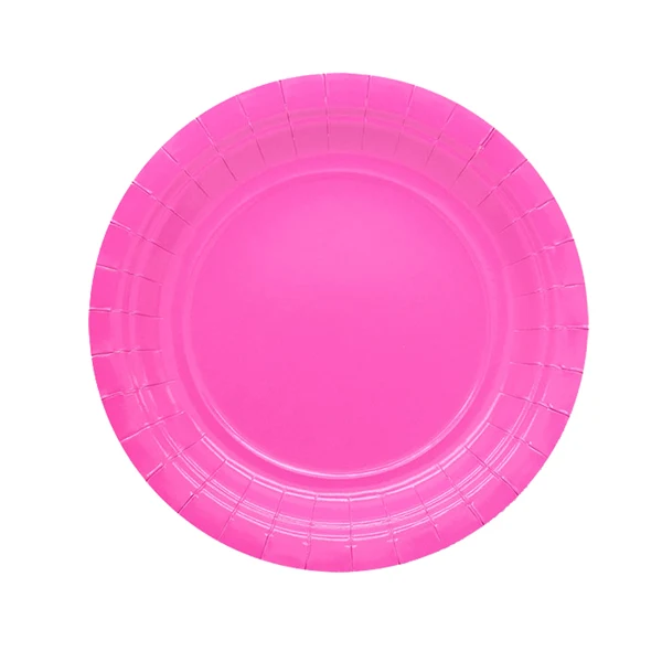 BIG PARTY - 74086 - Piatti piani Ecocolor - Ø18cm - biodegradabile - fucsia - Big Party - conf. 25 pezzi - 104734 - Conf. da 1 Pz.