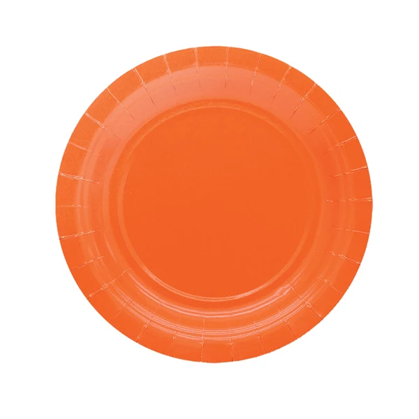 BIG PARTY - 74241 - Piatti piani Ecocolor - Ø18cm - biodegradabile - arancione - Big Party - conf. 25 pezzi - 104732 - Conf. da 1 Pz.