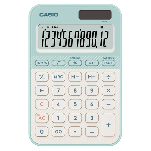 CASIO - MS-20YC-LG-W-EP - Calcolatrice da tavolo MS-20YC - 12 cifre - verde - Casio - 104407 - Conf. da 1 Pz.