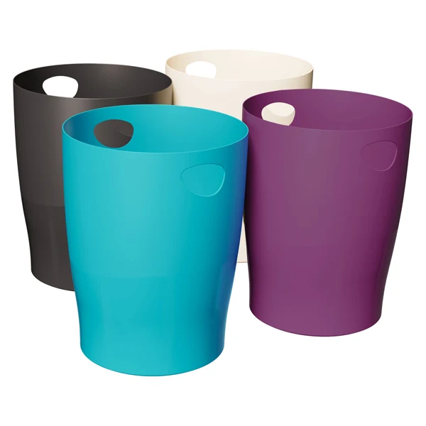 EXACOMPTA - 453101D - Cestino gettacarte Ecobin - linea Titane - 15 L - colori assortiti - Exacompta - Set 8 pezzi - 104300 - Conf. da 1 Pz.