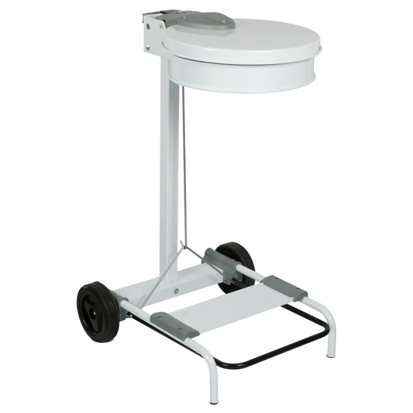 STILCASA - 406-B - Carrello portasacco - 54,6x60xH94cm - con ruote - 110L - acciaio - bianco - Stilcasa - 102102 - Conf. da 1 Pz.
