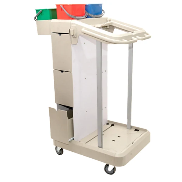 TAXON - MULTIUNIJ1111 - Carrello per pulizie UNI-J 11 - multifunzione - con mobiletto 3 cassetti - 24 L - 75 x 60 x 118 cm - Taxon - 102067 - Conf. da 1 Pz.