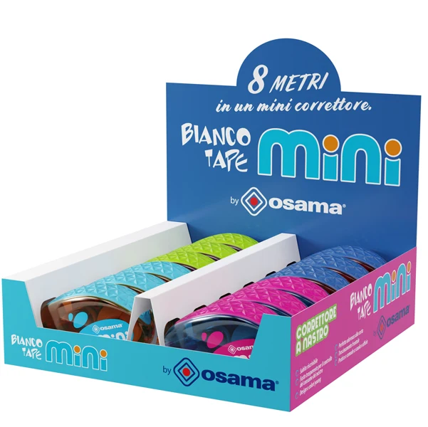 OSAMA - OW 10163 - Correttore a nastro Tape Mini - 5 mm x 8 mt - Osama - 85920 - Conf. da 12 Pz.