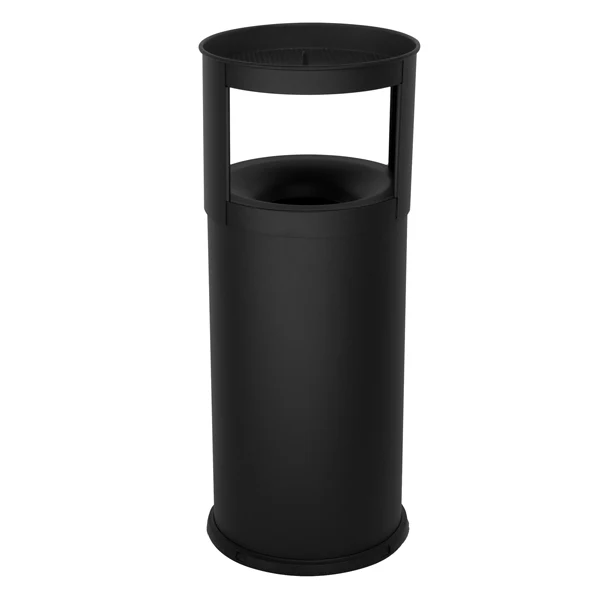 STILCASA - 570-N - Gettacarte autoestinguente con posacenere - 40 L - diametro 31 cm - H 80 cm - acciaio - nero - Stilcasa - 100479 - Conf. da 1 Pz.