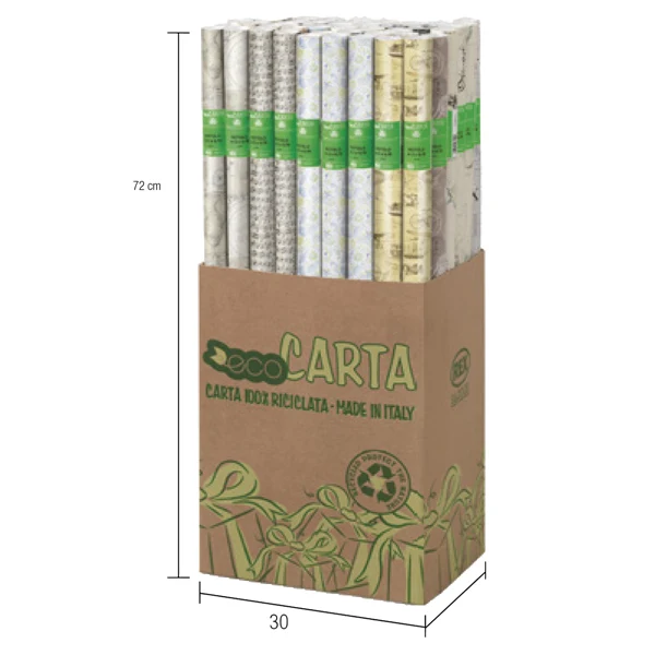 REX SADOCH - EC3J1F02 - Rotolo carta regalo riciclata Fiori di campo - 70cmx200m - fantasie assortite - Rex Sadoch - 100021 - Conf. da 50 Pz.