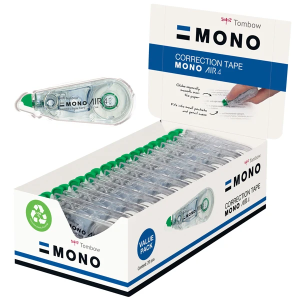 TOMBOW - PCT-CA4-20 - Correttore a nastro Mono Air 4 - 4,2mm x 10mt - Tombow - conf. 20 pezzi - 80007 - Conf. da 1 Pz.