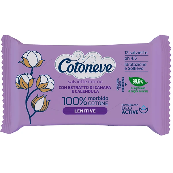 COTONEVE - 3676CV - Salvietta intima lenitiva - cotone biodegradabile - Cotoneve - conf. 12 pezzi - 105927 - Conf. da 1 Pz.