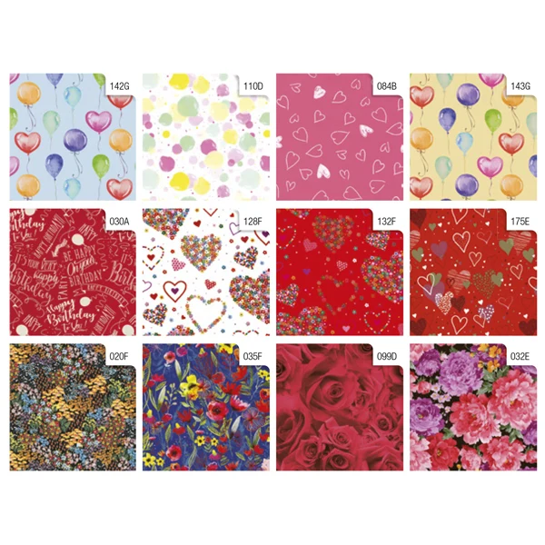 REX SADOCH - R33J1GEL - Rotolo carta regalo Fantasia - 2 x 0,70 m - Rex Sadoch - 99633 - Conf. da 50 Pz.