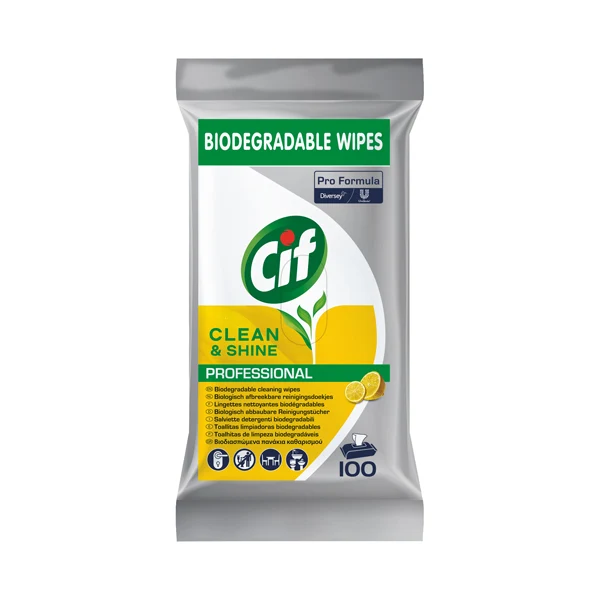 CIF - 9293449 - Salviette multisuperfici igienizzanti - biodegradabili - Cif - conf. 100 pezzi - 98370 - Conf. da 1 Pz.
