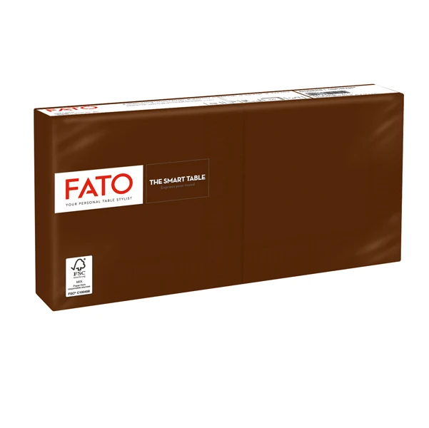 FATO - 82546003 - Tovagliolo - carta - 24 x 24 cm - 2 veli - cioccolato - Fato - conf. 100 pezzi - 91337 - Conf. da 1 Pz.