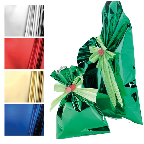 PNP - U-814ARR Y20BL - Busta regalo - senza patella adesiva - 20 x 35 cm - 30 micron - PPL - metal lucido - blu - PNP - conf. 50 pezzi - 70919 - Conf. da 1 Pz.